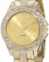 XOXO Women's XO5465 Rhinestone Accent Gold-Tone Analog Bracelet Watch