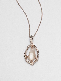 From the Miss Havisham Collection. A luminous peach morganite doublet framed in Swarovski crystals set in warm rose goldtone on a delicate link chain. Peach morganite accented with white quartzSwarovski crystalsRose goldtoneLength, about 16 to 19 adjustableLobster clasp closureMade in USA From the Miss Havisham Collection. A luminous peach morganite doublet framed in Swarovski crystals set in warm rose goldtone on a delicate link chain. Peach morganite accented with white quartzSwarovski crystalsRose goldtoneLength, about 16 to 19 adjustableLobster clasp closureMade in USA