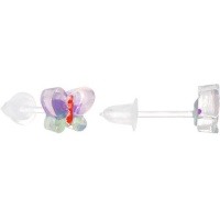 Acrylic Purple and Green Butterfly Plastic Stud Earrings Acrylic Purple and Green Butterfly Plastic Stud Earrings