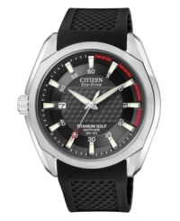 Hit the links with this good-looking Titanium Golf watch by Citizen. Hit the links with this good-looking Titanium Golf watch by Citizen.