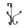 InterDesign York Lyra Over the Door Quad Hook, Bronze