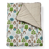 Wide-eyed owls scatter among leafy trees in shades of soft blue, green, brown and grey. This soft blanket is the perfect accessory for the playroom or toddler bed.The American Academy of Pediatrics and the U.S. Consumer Product Safety Commission have made recommendations for safe bedding practices for babies. When putting infants under 12 months to sleep, remove pillows, quilts, comforters, and other soft items from the crib. Wide-eyed owls scatter among leafy trees in shades of soft blue, green, brown and grey. This soft blanket is the perfect accessory for the playroom or toddler bed.The American Academy of Pediatrics and the U.S. Consumer Product Safety Commission have made recommendations for safe bedding practices for babies. When putting infants under 12 months to sleep, remove pillows, quilts, comforters, and other soft items from the crib.