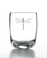 A festive addition to meals enjoyed al fresco, Dragonfly glassware stars one bug you won't mind in your drink. Each double old-fashioned glass features a raised dragonfly, a symbol of water and the rebirth of spring. Made of thick, sturdy glass for everyday enjoyment. A festive addition to meals enjoyed al fresco, Dragonfly glassware stars one bug you won't mind in your drink. Each double old-fashioned glass features a raised dragonfly, a symbol of water and the rebirth of spring. Made of thick, sturdy glass for everyday enjoyment.
