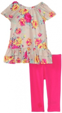 Splendid Littles Girls 2-6X Toddler Pop Garden Floral Tunic Top And Legging, Wildflower, 3T