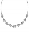 Elegance takes on new light in this necklace from 2028. Crafted from silver-tone mixed metal and featuring glass accents, the necklace is perfect for any evening affair. Approximate adjustable length: 16 inches. Approximate width: 1/3 inch.