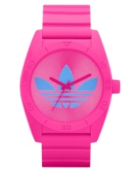 Go glam with the bubblegum hues on this playful sport watch from adidas. Go glam with the bubblegum hues on this playful sport watch from adidas.