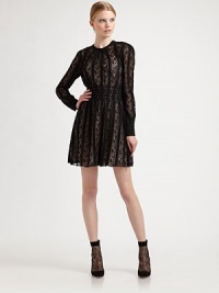 Beyond gorgeous, this delicate lace dress offers an unbelievably flattering silhouette. Round necklineLong sleevesElasticized waistAbout 23 from natural waist95% nylon/5% elastaneImported Model shown is 5'10 (177cm) wearing US size Small. Beyond gorgeous, this delicate lace dress offers an unbelievably flattering silhouette. Round necklineLong sleevesElasticized waistAbout 23 from natural waist95% nylon/5% elastaneImported Model shown is 5'10 (177cm) wearing US size Small.