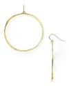Simplicity rules with this pair of sterling 18-karat gold plated hoop earrings from Gorjana, flaunting a barely there design and delicate dangle.