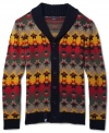 Update your cardigan collection with this vivid pattern cardigan by LRG.