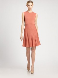 The perfect wear-everywhere style, rendered in knit stretch silk and finished with a pleated skirt for beautiful movement.Jewel necklineSleevelessRibbed, pleated skirtConcealed back zipAbout 27 from natural waist95% silk/5% elastaneDry cleanImportedModel shown is 5'11 (180cm) wearing US size 4. The perfect wear-everywhere style, rendered in knit stretch silk and finished with a pleated skirt for beautiful movement.Jewel necklineSleevelessRibbed, pleated skirtConcealed back zipAbout 27 from natural waist95% silk/5% elastaneDry cleanImportedModel shown is 5'11 (180cm) wearing US size 4.