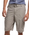 Keep up with the current trends wearing these poplin cargo shorts from Marc Ecko Cut & Sew.