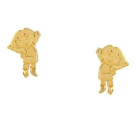 Nickelodeon Gold Over Silver Dora Stud Earrings