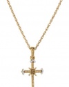 The Vatican Library Collection Petite Gold-Tone Crystal Cross Necklace