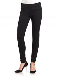 THE LOOKBanded waistDual mock welt pocketsStraight leg silhouetteTHE FITRise, about 8Inseam, about 26THE MATERIAL69% viscose/25% nylon/6% spandexCARE & ORIGINMachine washMade in USA of imported fabricModel shown is 5'9½ (176cm) wearing US size 4. THE LOOKBanded waistDual mock welt pocketsStraight leg silhouetteTHE FITRise, about 8Inseam, about 26THE MATERIAL69% viscose/25% nylon/6% spandexCARE & ORIGINMachine washMade in USA of imported fabricModel shown is 5'9½ (176cm) wearing US size 4.
