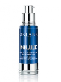 The first night-time serum specially dedicated to regenerate and repair your skin. Twenty-four hour measuring of the skin's physiology made it possible to scientifically determine the most effective ingredients for maximum cell regeneration and repair. A perfect dose of active ingredients for extreme renewing, repairing and regenerating. Night after night, your skin regenerates itself. Each morning it appears more beautiful, more radiant, smoother, and visibly younger. 1 oz. The first night-time serum specially dedicated to regenerate and repair your skin. Twenty-four hour measuring of the skin's physiology made it possible to scientifically determine the most effective ingredients for maximum cell regeneration and repair. A perfect dose of active ingredients for extreme renewing, repairing and regenerating. Night after night, your skin regenerates itself. Each morning it appears more beautiful, more radiant, smoother, and visibly younger. 1 oz.