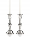 It's all about ambiance. Handcrafted in polished nickel plate, Hampton candlesticks from Leeber bring good old-fashioned grandeur to light.