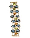 Bold gemstones make this ABS by Allen Schwartz bracelet an effortless, color-pop showpiece, cast in 12-karat gold plated metal.