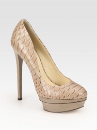 EXCLUSIVELY AT SAKS. Bold snake-embossed leather adds a dose of primal to this timeless platform design. Self-covered heel, 5½ (140mm)Island platform, 1 (25mm)Compares to a 4½ heel (115mm)Snake-embossed leather upperLeather lining and solePadded insoleMade in Italy EXCLUSIVELY AT SAKS. Bold snake-embossed leather adds a dose of primal to this timeless platform design. Self-covered heel, 5½ (140mm)Island platform, 1 (25mm)Compares to a 4½ heel (115mm)Snake-embossed leather upperLeather lining and solePadded insoleMade in Italy