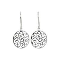 Sterling Silver Filigree Round Drop Earrings Sterling Silver Filigree Round Drop Earrings
