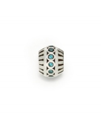 Blue cubic zirconias stud the striped sterling silver bead, adding color and sparkle. Donatella is a playful collection of charm bracelets and necklaces that can be personalized to suit your style! Available exclusively at Macy's. Blue cubic zirconias stud the striped sterling silver bead, adding color and sparkle. Donatella is a playful collection of charm bracelets and necklaces that can be personalized to suit your style! Available exclusively at Macy's.