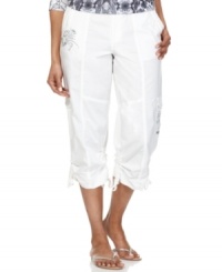 Clever drawstrings let you customize the length of Style&co.'s studded, cropped cargo pants! (Clearance) Clever drawstrings let you customize the length of Style&co.'s studded, cropped cargo pants! (Clearance)