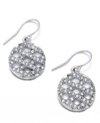A chic, crisscross pattern make the High Society earrings from Lauren by Ralph Lauren a stylish must-have for your collection. Crafted in silver tone mixed metal with sparkling glass accents and a fish wire backing. Approximate drop: 1/2 inch. A chic, crisscross pattern make the High Society earrings from Lauren by Ralph Lauren a stylish must-have for your collection. Crafted in silver tone mixed metal with sparkling glass accents and a fish wire backing. Approximate drop: 1/2 inch.