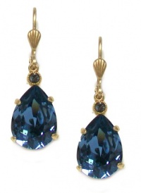 Catherine Popesco 14K Gold Plated Montana Blue Swarovski Crystal Teardrop Earrings Catherine Popesco 14K Gold Plated Montana Blue Swarovski Crystal Teardrop Earrings