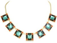 Kate Spade New York Levitt Squares Multi Turquoise Short Necklace Kate Spade New York Levitt Squares Multi Turquoise Short Necklace