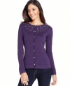 A smattering of beads make this petite cardigan from Elementz stand out from the crowd!