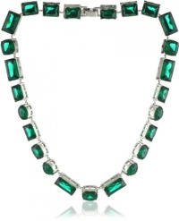 Nine West BLING IT ON Silver-Tone Green Stone Collar Necklace Nine West BLING IT ON Silver-Tone Green Stone Collar Necklace