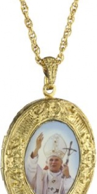 The Vatican Library Collection Gold-Tone Oval Pope John Paul Ii Necklace, 24 The Vatican Library Collection Gold-Tone Oval Pope John Paul Ii Necklace, 24
