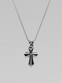 A rayskin-textured cross, crafted in sterling silver with contrasting onyx inlay. Sterling silver Onyx Pendant, about 2 long Necklace, about 20 long Imported 