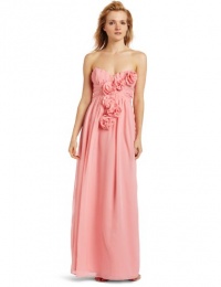 ABS Allen Schwartz Women's Strapless Gown With Cascade Flowers ABS Allen Schwartz Women's Strapless Gown With Cascade Flowers