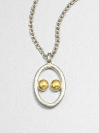 An abstract style with hammered sterling silver accented with radiant 24k gold on a link chain. Sterling silver24k goldLength, about 16-18 adjustablePendant size, about 1Lobster clasp closureImported An abstract style with hammered sterling silver accented with radiant 24k gold on a link chain. Sterling silver24k goldLength, about 16-18 adjustablePendant size, about 1Lobster clasp closureImported