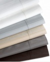 Hotel Collection 600T Stripe White Full Flat Sheet