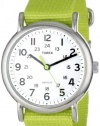 Timex Unisex T2P1459J Weekender Bright Green Slip Thru Nylon Strap Watch