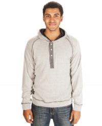 This hybrid henley and hoodie from Marc Ecko Cut & Sew will be your favorite layer this season. This hybrid henley and hoodie from Marc Ecko Cut & Sew will be your favorite layer this season.