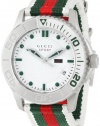 Gucci Men's YA126231 G-Timeless Dive White Dial Nylon Strap Watch