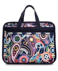 Dashing off to Dubai? Be sure to take along this travel-ready toiletry case from LeSportsac. Durable nylon is dressed up in a bold, bright pattern, while the spacious interior is outfitted with plenty of zip and snap compartments to easily stash all your essentials. Dashing off to Dubai? Be sure to take along this travel-ready toiletry case from LeSportsac. Durable nylon is dressed up in a bold, bright pattern, while the spacious interior is outfitted with plenty of zip and snap compartments to easily stash all your essentials.