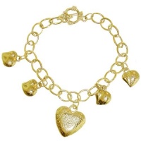 Hearts Charm Bracelet In Gold Hearts Charm Bracelet In Gold