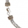 925 Silver Double-Strand Popcorn Bracelet with 14k Gold Accents- 7.5 IN