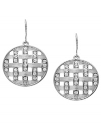 Reflective perfection. Circular glass accents adorn Charter Club's chic drop earrings. Set in silver tone mixed metal. Approximate drop: 1-1/4 inches. Reflective perfection. Circular glass accents adorn Charter Club's chic drop earrings. Set in silver tone mixed metal. Approximate drop: 1-1/4 inches.