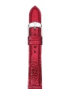 A bold hue colors this vibrant Michele watch strap made from finely textured leather.