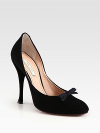 A slender heel heightens this classic suede staple with an elegant bow adornment. Self-covered heel, 4½ (115mm)Suede upper with grosgrain ribbon bowLeather lining and solePadded insoleMade in Italy A slender heel heightens this classic suede staple with an elegant bow adornment. Self-covered heel, 4½ (115mm)Suede upper with grosgrain ribbon bowLeather lining and solePadded insoleMade in Italy