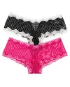 A charming mesh polka dot tanga with contrast floral lace trim. Style #311