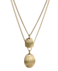 Get a style shape up! Kenneth Cole New York necklace features two tiers of polished shapes in gold tone mixed metal. Approximate length: 15-1/2 inches + 3-inch extender. Approximate drop: 1 inch. Get a style shape up! Kenneth Cole New York necklace features two tiers of polished shapes in gold tone mixed metal. Approximate length: 15-1/2 inches + 3-inch extender. Approximate drop: 1 inch.