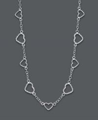 Open your heart to fabulous style. Giani Benini's lovely link necklace features open-cut hearts crafted in sterling silver. Approximate length: 16 inches. Open your heart to fabulous style. Giani Benini's lovely link necklace features open-cut hearts crafted in sterling silver. Approximate length: 16 inches.