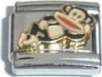 Clearly Charming Lounging Monkey Italian Charm Bracelet Link Clearly Charming Lounging Monkey Italian Charm Bracelet Link