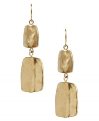 Hammer home your definitive style. These retro-chic earrings by Kenneth Cole New York feature double squares with hammered detail. Crafted in gold tone mixed metal. Approximate drop: 2 inches. Hammer home your definitive style. These retro-chic earrings by Kenneth Cole New York feature double squares with hammered detail. Crafted in gold tone mixed metal. Approximate drop: 2 inches.