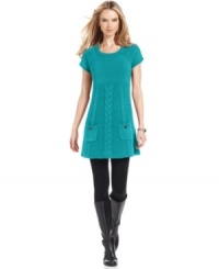Style&co.'s cute cabled petite tunic takes you from work to weekend in polished style. Pair it with leggings and flats for an anytime look. Style&co.'s cute cabled petite tunic takes you from work to weekend in polished style. Pair it with leggings and flats for an anytime look.